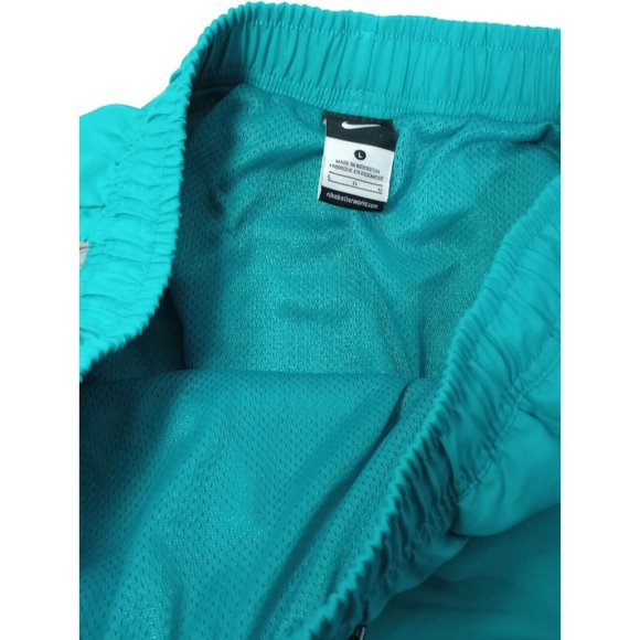 Nike Swim Nike Swim Trunks Netting Lined Aqua Blue Side Stripe Logo